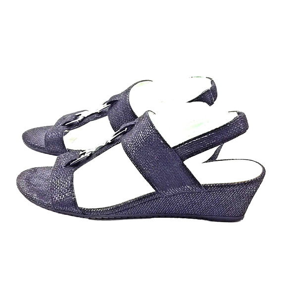 Anne Klein IFLEX Wedge Sandals Women's Size 8.5 M Black - Picture 1 of 12